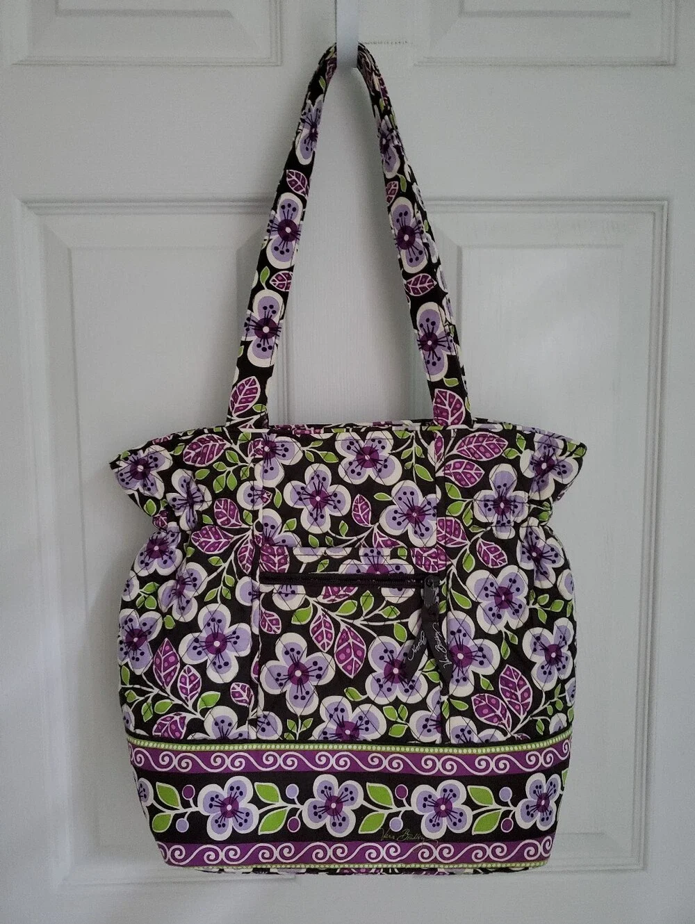 Vera Bradley Quilted Retired Plum Petals Pattern Tote Bad 15